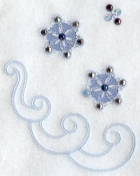 Snowflake Wedge - Lg (Mirror) (Crystals)