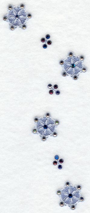 Snowflake Wedge Placket - Lg (Mirror) (Crystals)