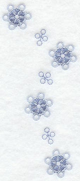 Snowflake Wedge Placket - Lg (Mirror) (Crystals)