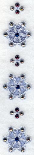 Snowflake Placket - Lg (Mirror) (Crystals)