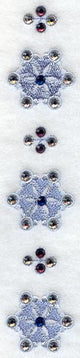 Snowflake Placket - Lg (Mirror) (Crystals)