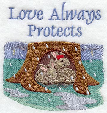 Love Always Protects - Bunnies