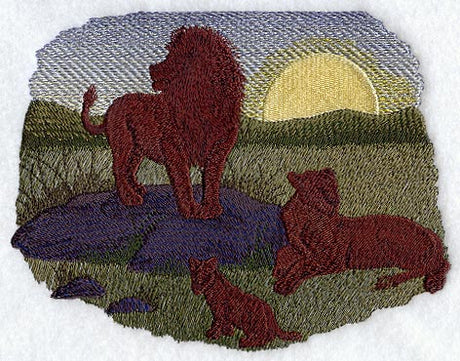 Lion Silhouette at Sunset