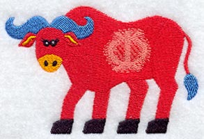 Water Buffalo with Adinkra