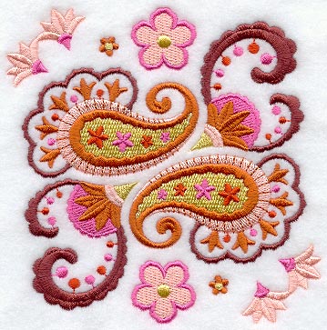 Paisley Floral Square – Embroidery Library