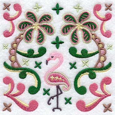 Paisley Flamingo Square