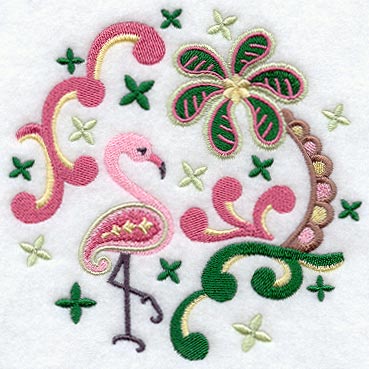 Paisley Flamingo Circle