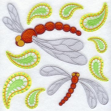 Paisley Dragonfly Square