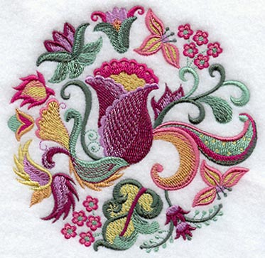 Jacobean Floral Circle