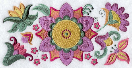 Jacobean Floral Rectangle