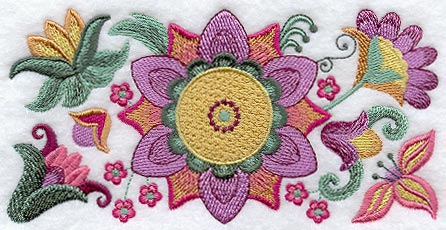 Jacobean Floral Rectangle