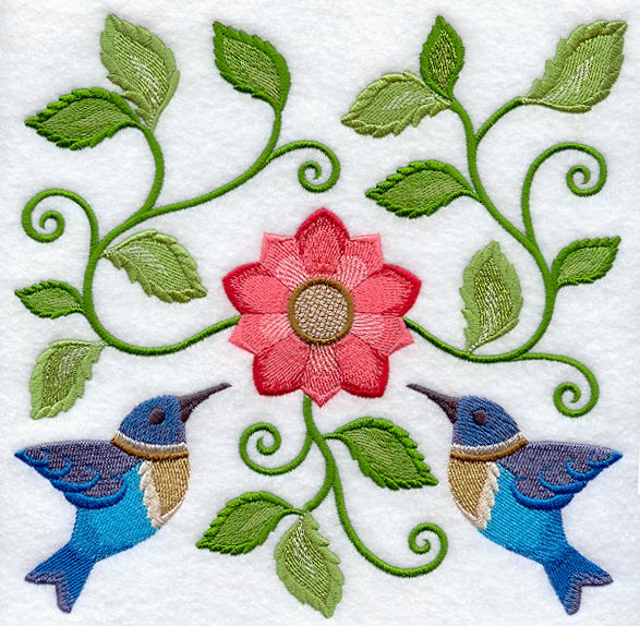 Jacobean Hummingbird Square