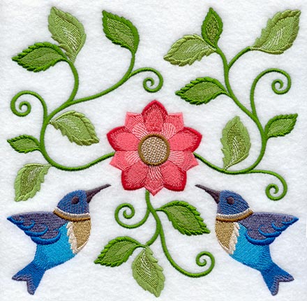 Jacobean Hummingbird Square