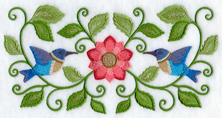 Jacobean Hummingbird Rectangle