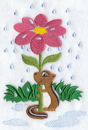 Chipmunk Under Flower