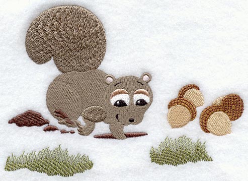 Squirrel Finding Acorns