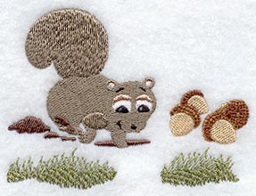 Squirrel Finding Acorns