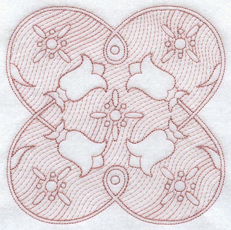 Tulips Square (Trapunto)