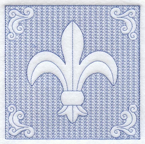 Fleur De Lis Square (Trapunto)