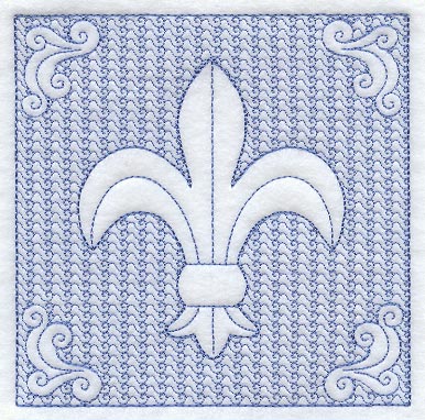 Fleur De Lis Square (Trapunto)