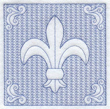 Fleur De Lis Square (Trapunto)