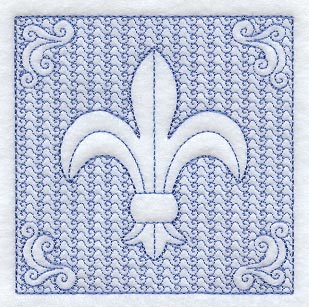 Fleur De Lis Square (Trapunto)