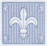 Fleur De Lis Square (Trapunto)