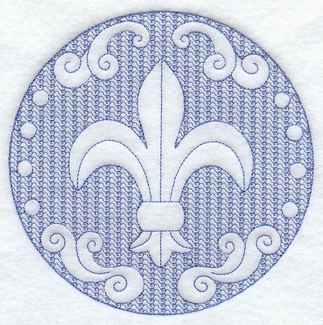 Fleur De Lis Circle (Trapunto)