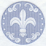 Fleur De Lis Circle (Trapunto)