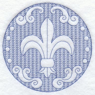 Fleur De Lis Circle (Trapunto)