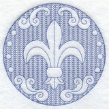 Fleur De Lis Circle (Trapunto)