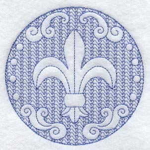 Fleur De Lis Circle (Trapunto)