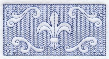 Fleur De Lis Rectangle (Trapunto)