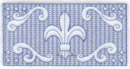 Fleur De Lis Rectangle (Trapunto)