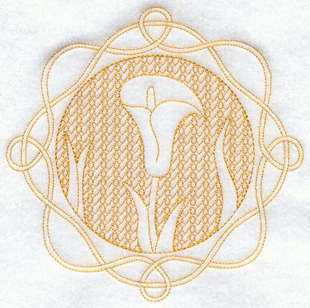 Calla Lily Circle (Trapunto)