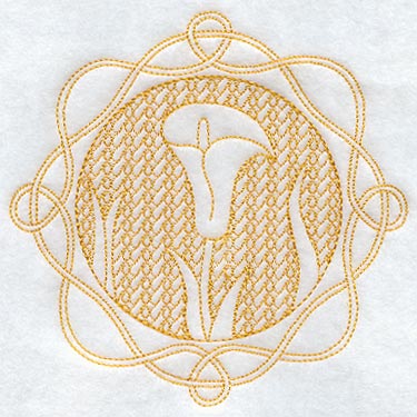Calla Lily Circle (Trapunto)