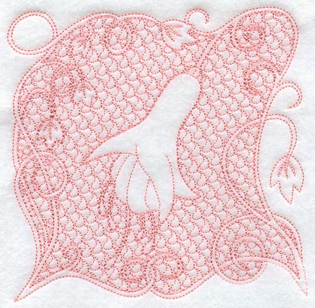 Fuchsia Square (Trapunto)