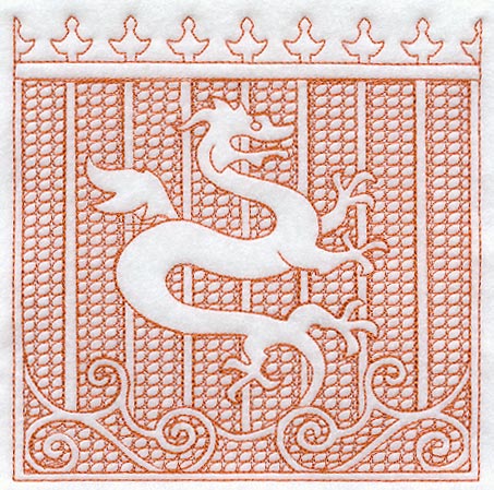Dragon Square (Trapunto)
