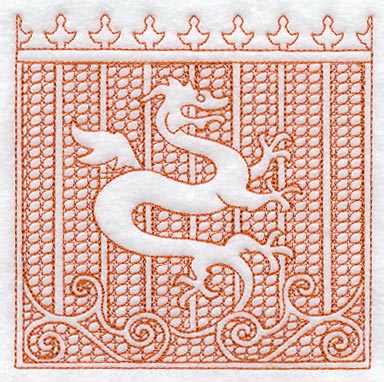 Dragon Square (Trapunto)