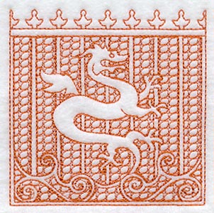 Dragon Square (Trapunto)