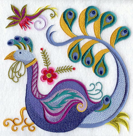 Jacobean Peacock Square