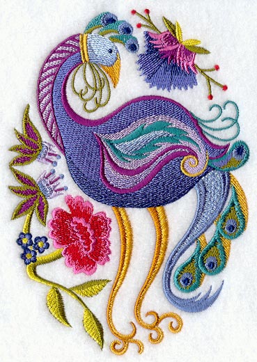 Jacobean Peacock Oval