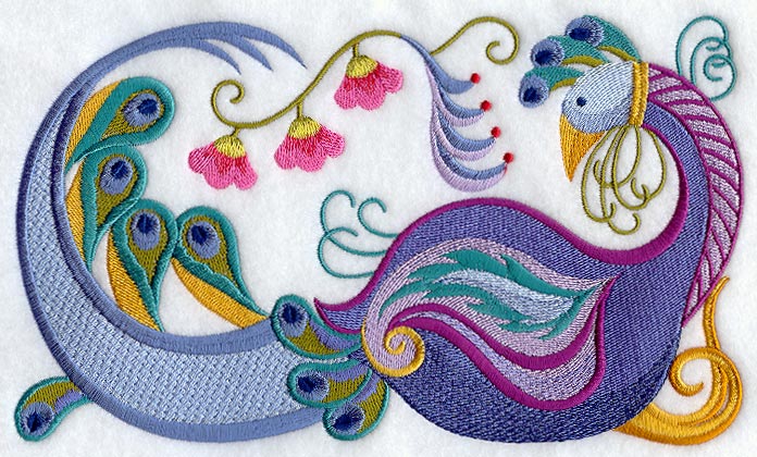 Jacobean Peacock Rectangle