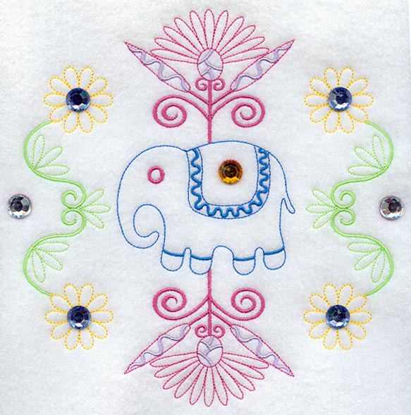 Kashmir Elephant Circle (Crystals)