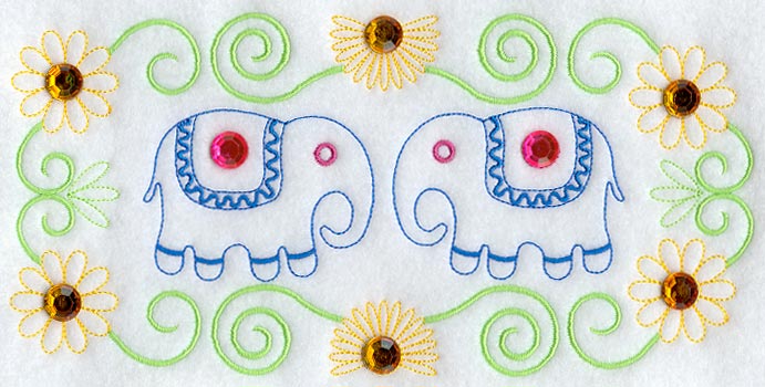 Kashmir Elephant Rectangle (Crystals)