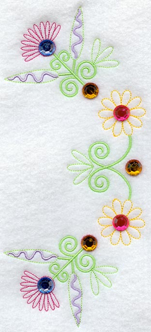 Kashmir Floral Spray - Mirror (Crystals)