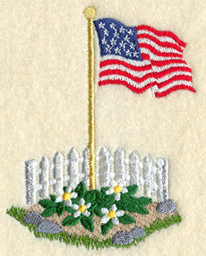 United States Flag with Flowers