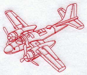 Bomber Airplane (Redwork)