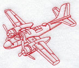 Bomber Airplane (Redwork)