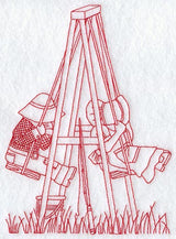 Sunbonnet Sue - Swinging (Redwork)